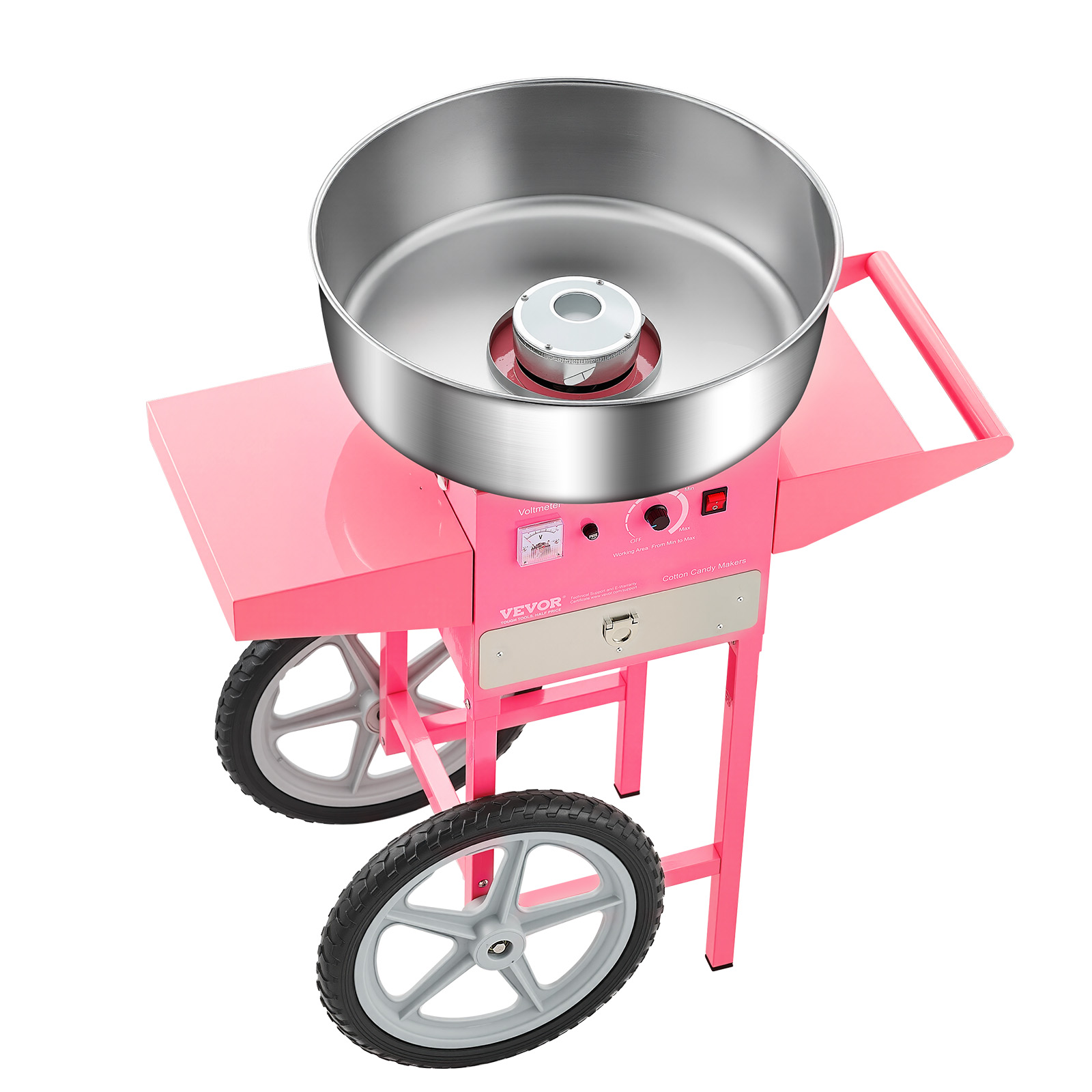 Candy Floss Machine - SucceBuy Elektrische Suikerspinmachine met Kar Commerciële