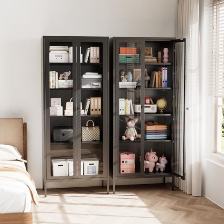 Glass Cabinet Display - 67 Metalen displaykast met glazen deuren