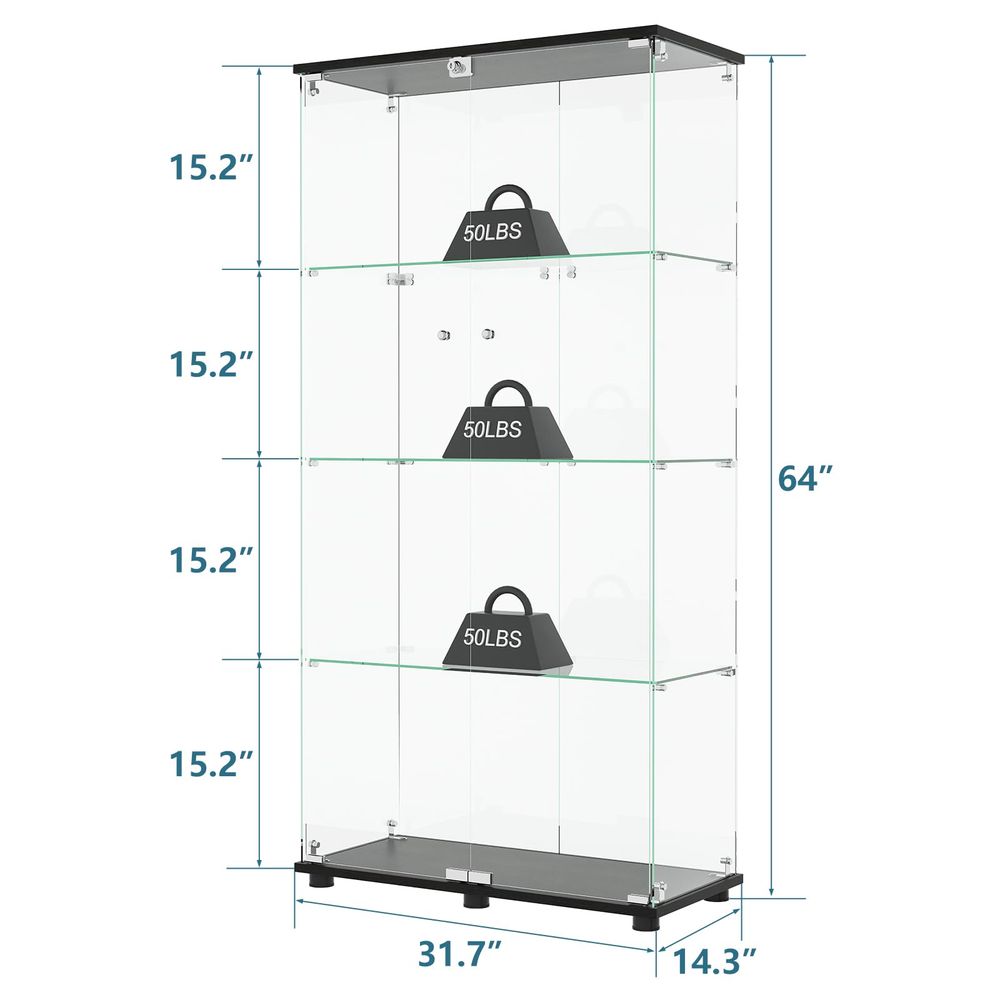 Vitrinekast met dubbele deuren - Glass Cabinet Display recensie en prijs