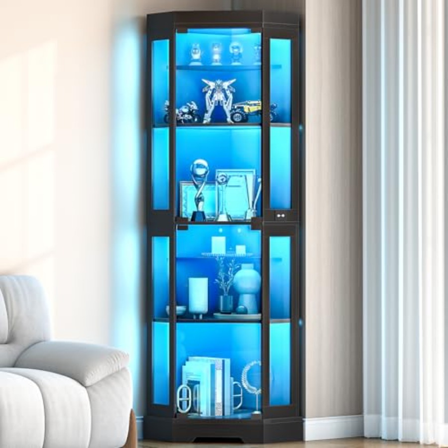 Hoekvitrinekast met deuren van - Glass Cabinet Display recensie en prijs