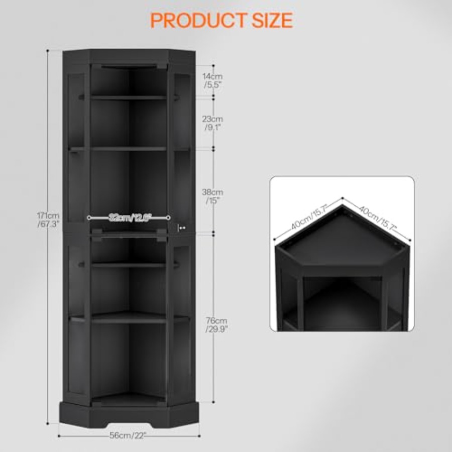Hoekvitrinekast met deuren van - Glass Cabinet Display recensie en prijs