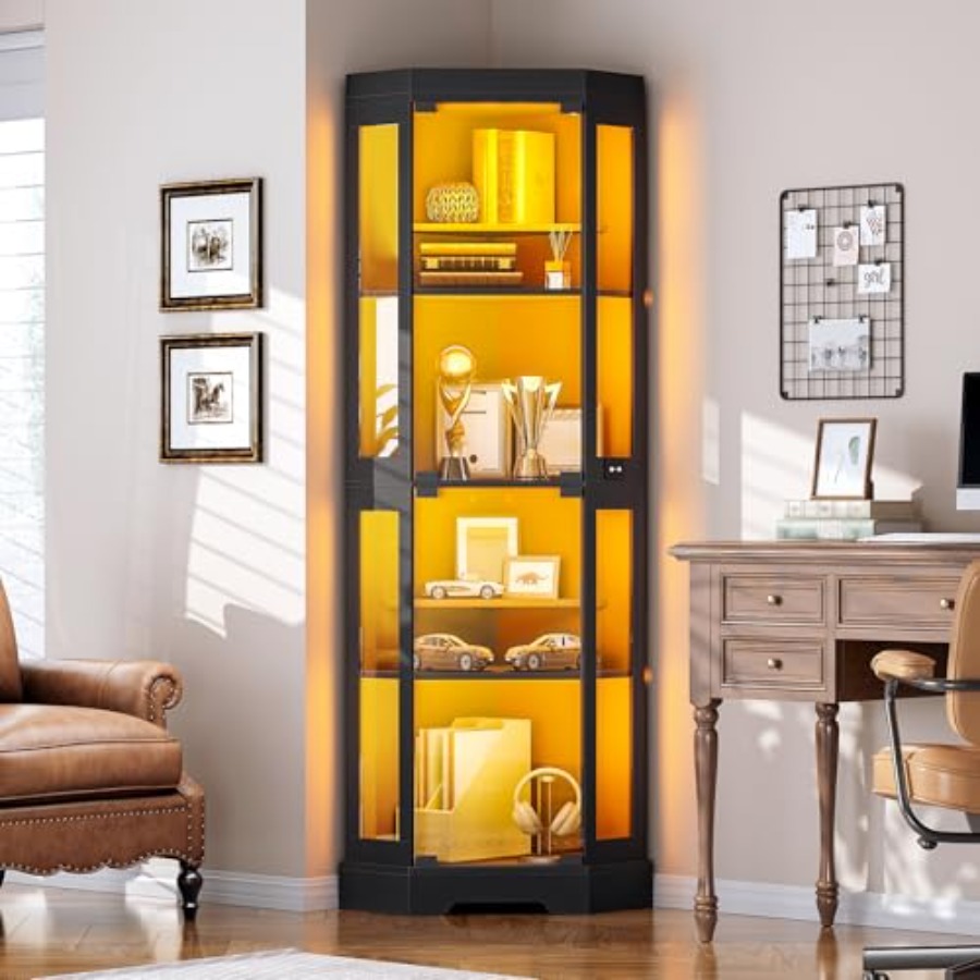 Hoekvitrinekast met deuren van - Glass Cabinet Display recensie en prijs