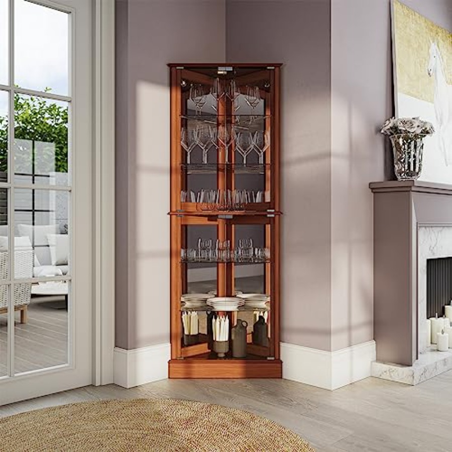 Verlichte hoekvitrine voor geb - Glass Cabinet Display recensie en prijs