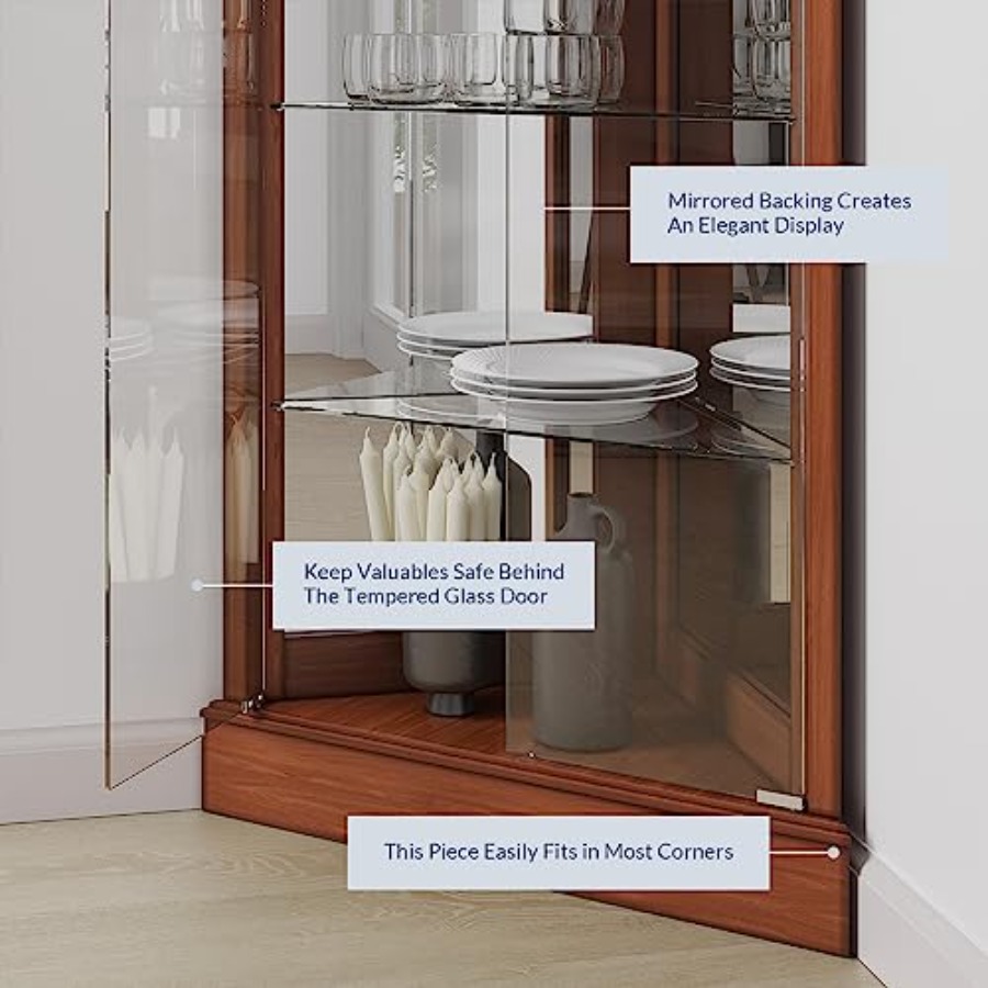 Verlichte hoekvitrine voor geb - Glass Cabinet Display recensie en prijs