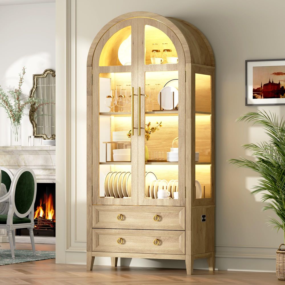 71 gebogen curiosakast met gla - Glass Cabinet Display recensie en prijs
