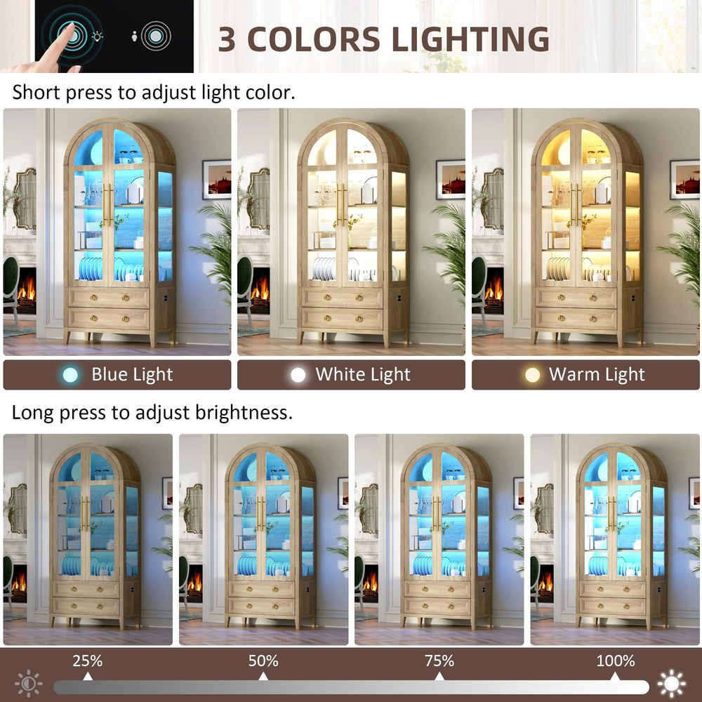 71 gebogen curiosakast met gla - Glass Cabinet Display recensie en prijs