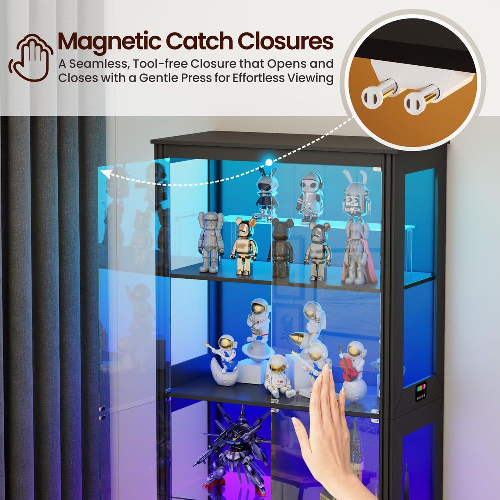 Verlichte hoekvitrinekast van  - Glass Cabinet Display recensie en prijs