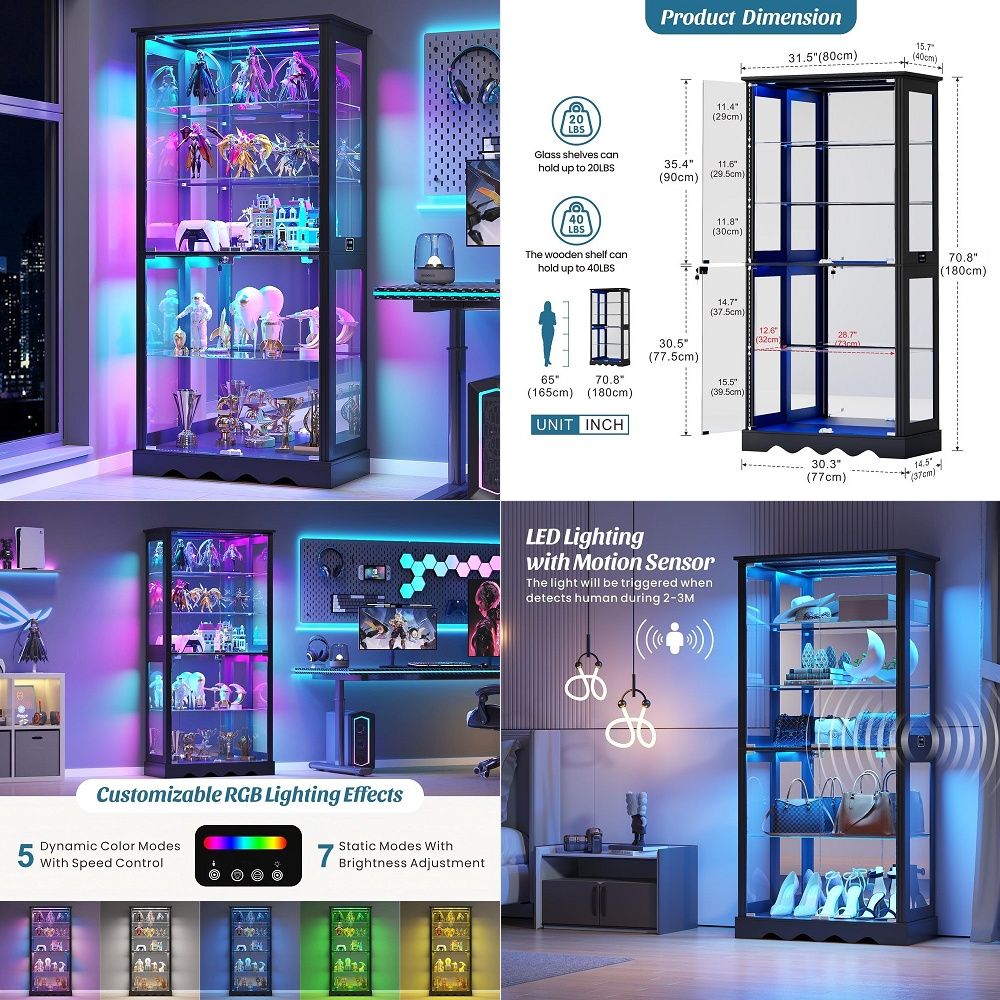 Vitrinekast met glazen deuren, - Glass Cabinet Display recensie en prijs