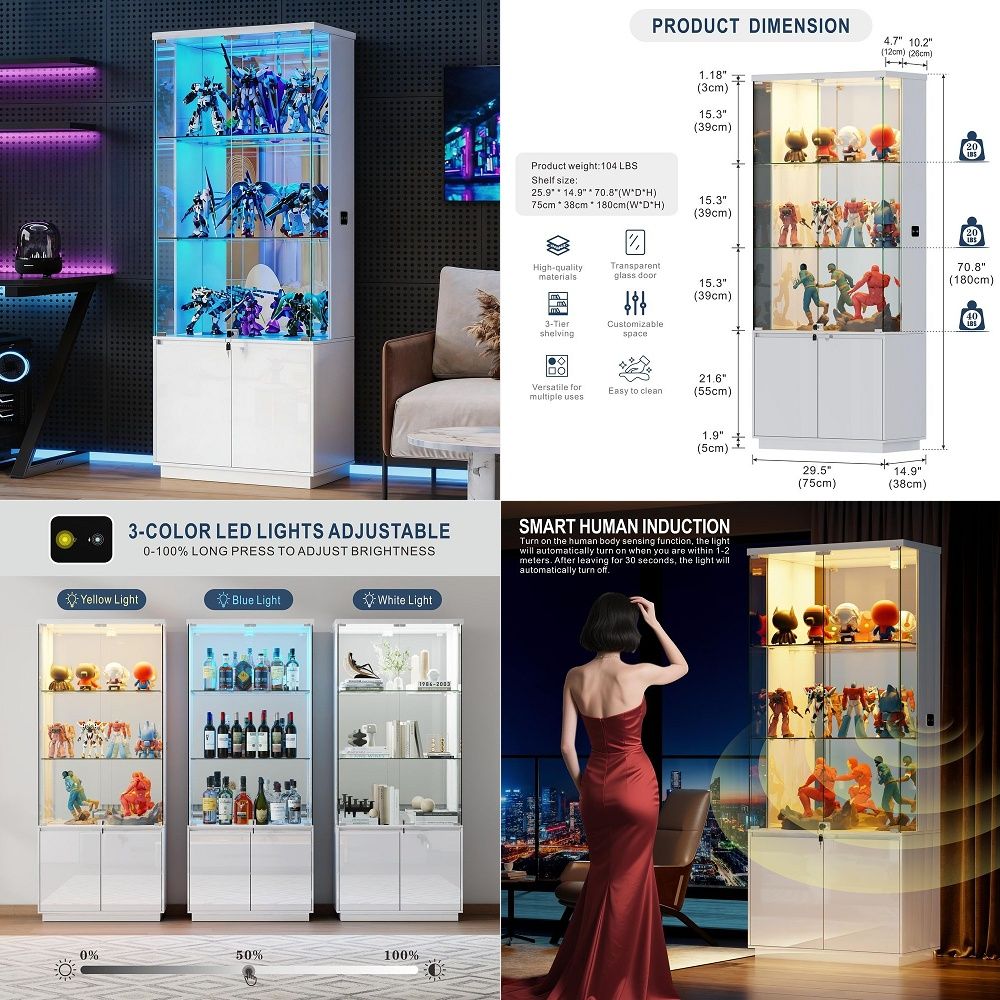 71 Vitrinekast met glazen deur - Glass Cabinet Display recensie en prijs
