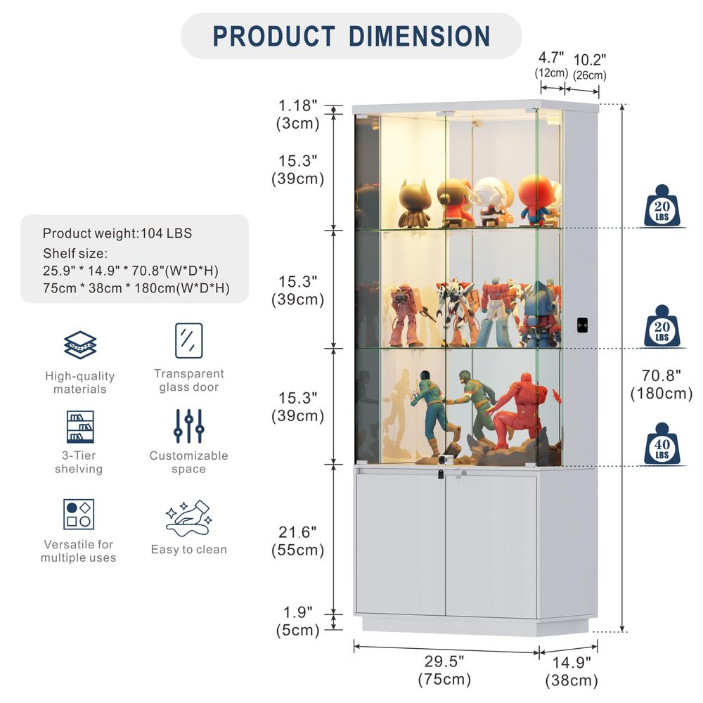 71 Vitrinekast met glazen deur - Glass Cabinet Display recensie en prijs