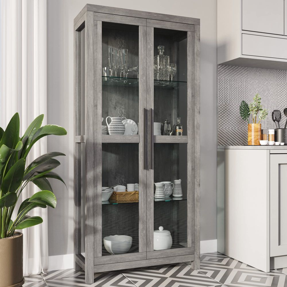 Glazen vitrinekast, hoge curio - Glass Cabinet Display recensie en prijs