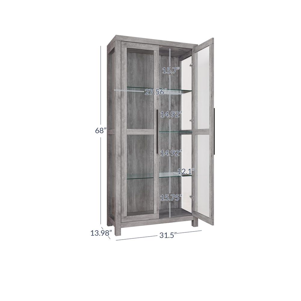 Glazen vitrinekast, hoge curio - Glass Cabinet Display recensie en prijs