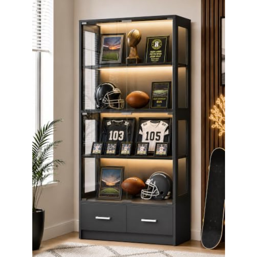 67-inch glazen vitrinekast voo - Glass Cabinet Display recensie en prijs
