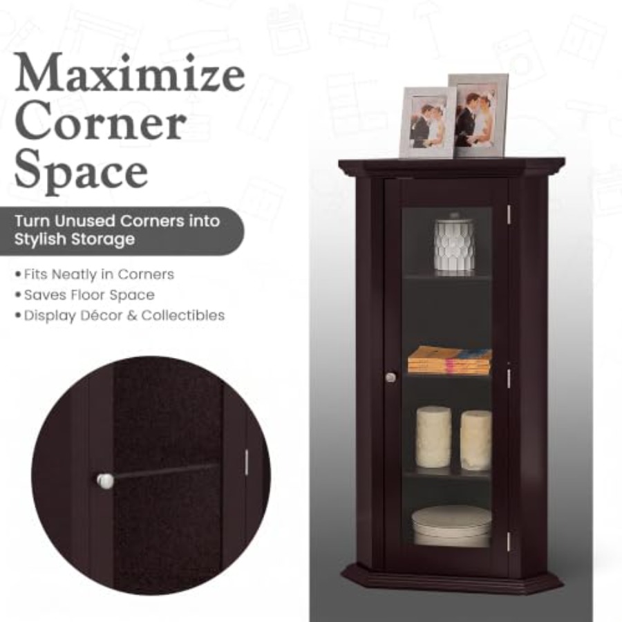 Hoekvitrine voor de woonkamer, - Glass Cabinet Display recensie en prijs