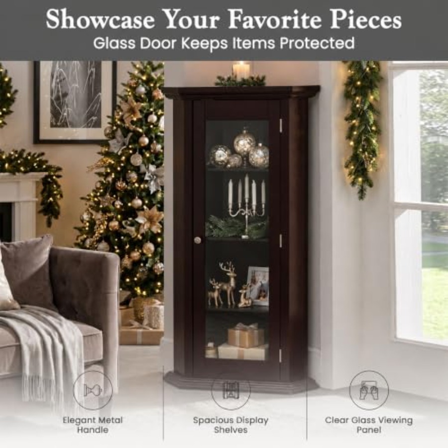Hoekvitrine voor de woonkamer, - Glass Cabinet Display recensie en prijs