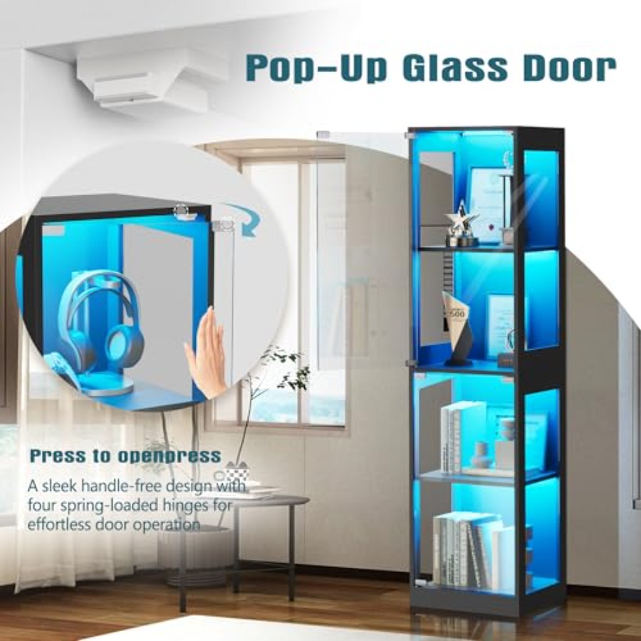 Glazen vitrinekast met RGB-ver - Glass Cabinet Display recensie en prijs