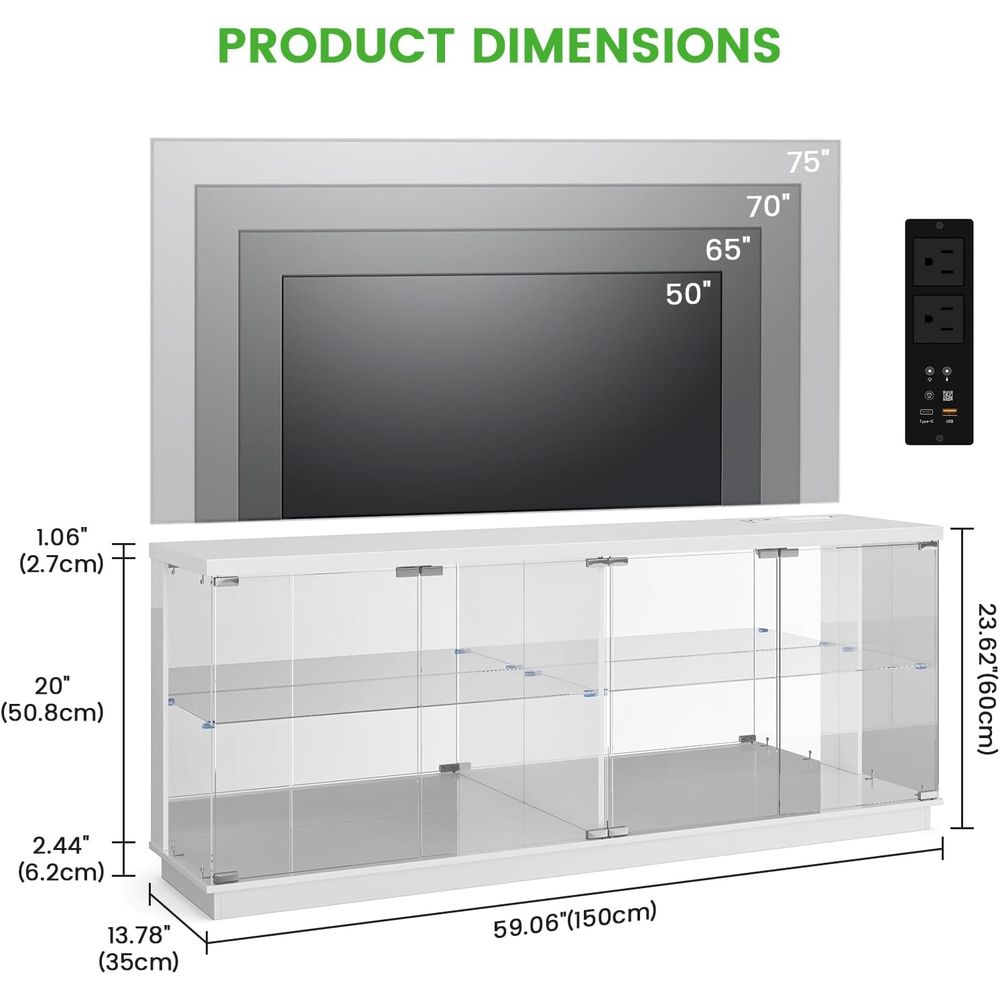 71 inch glazen tv-meubels met  - Glass Cabinet Display recensie en prijs